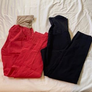 Capri length maternity slacks